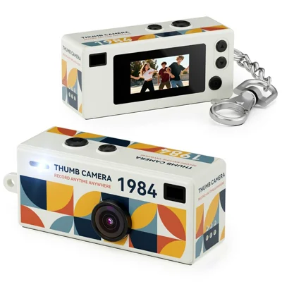 G65 Mini Thumb Camera 1080P HD Pocket Camera 21 Filters LED Flash for Students Outdoor - White