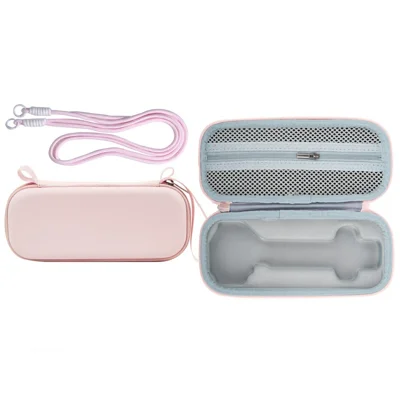 For DJI Osmo Pocket 4P Storage Case with Shoulder Strap PU Leather Portable Protective Bag - Pink