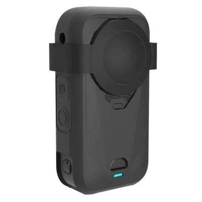 Силиконовый чехол для Insta360 X6 с крышкой объектива, ударопрочный, защита от царапин и пыли, черный
