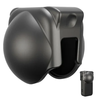 Custodia protettiva per obiettivo Insta360 X6 in silicone resistente ai graffi, anti-polvere, leggera - Nero