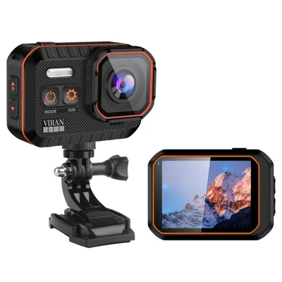 SC002 Câmera de Ação HD 4K com Controle Remoto Câmera Esportiva à Prova d'Água Mini WiFi Vídeo Capacete - Preta