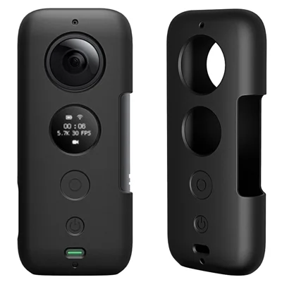AI03 Flexible Silicone Anti-scratch Camera Sleeve Cover + Lens Protection Cover for Insta360 ONE X Panorama Camera - Black