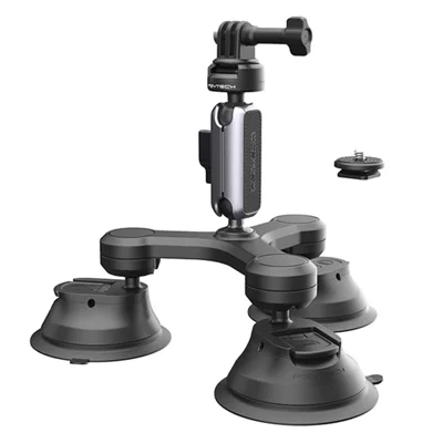 PGYTECH P-GM-224 CapLock Triple Suction Cup Bracket Mount with Ball Head for GoPro  /  Go3  /  Action 4  /  Mobile Phone