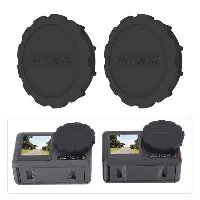 SUNNYLIFE 2 Stück / Set Silikonobjetiv-Deckel für DJI Osmo Action 4 / 3 Kameralinse Staubdichter Deckel