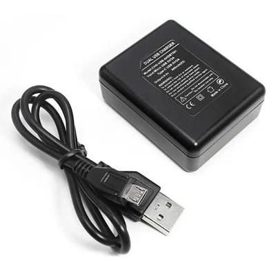 Cargador de Batería de 2 Ranuras AT630 + Cable Micro USB para Cámara de Acción GoPro Hero 5 Black