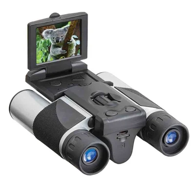 DT10 2.0" IPS LCD Screen Display Binoculars 10X HD Video Photo Recorder Binoculars for Bird Watching - Silver