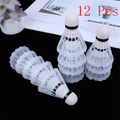 12Pcs Badminton Balls Plastic Feather Shuttlecock Outdoor Sports Accessory