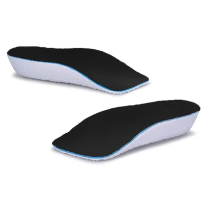 1 Pair 1.5cm Arch Support Inner Heightening Insole Invisible Soft Breathable Insole - Men / Black
