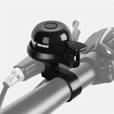 WEST BIKING Aluminum Alloy Bicycle Bell for Road Mountain Bike Horn Waterproof Safety Warning Alarm - Black / Style A