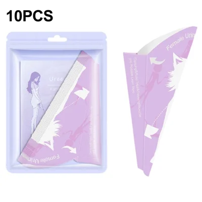 Urinale en papier jetable pour femmes 10 pièces, urinal portable étanche, entonnoir pour uriner debout, pour femmes enceintes ou blessées - Violet