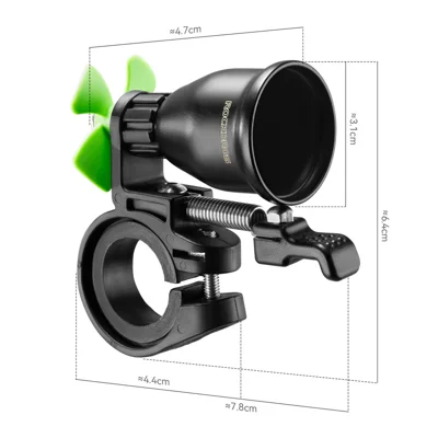 ROCKBROS BB2605FC 80dB Campana para Bicicleta con Ventilador Giratorio Accionado por el Viento para Bicicleta de Carretera, de Montaña, Plegable y para Niños