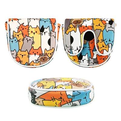 Golf Putter Cover Waterproof Cartoon Soft Plush Lined Magnetic Golf Club Head Covers for Golf - Graffiti Cat