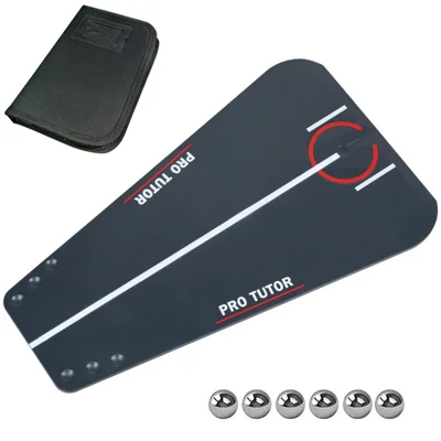 EFUNIST ZH-P107 6 Steel Balls Golf Putting Trainer with Three Adjustable Difficulty Levels Practice Aid for Indoor Carpet and Short Grass