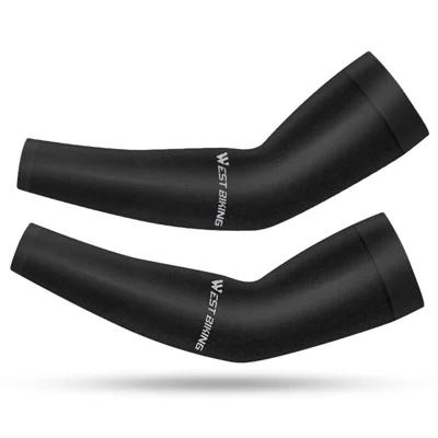 Vélo Ouest 1 Paire Sports De Plein Air Soie De Refroidissement De La Soie De Glace High Stretch Sun Protection Bras De Protection - Noir