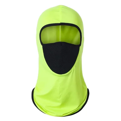 Balaclava Estiva in Seta Ghiacciata, Copertura Facciale Traspirante con Protezione Solare per Attività All'aperto - Verde Fluorescente