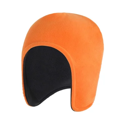 Chapeau Thermique Hivernal Cyclisme Beanie Exécutant Bonnet Oreille Chapeau Chapeau De Chapeau De Plein Air Chaud - Orange