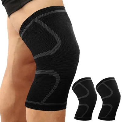 AOLIKES HX-7718 1 Pair Outdoor Sports Protective Knee Brace Support Anti-skid Knee Sleeve - Black/XL
