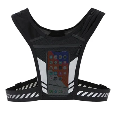 2205 Laufjacke mit Handyfach für Männer Frauen verstellbarer Bund reflektierende Weste hält 1000ml Wasserflasche