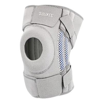 AOLIKES 7610 1Pc Compression Sports Knee Pad Fitness Running Elastic Knee Brace Protector - Light Grey