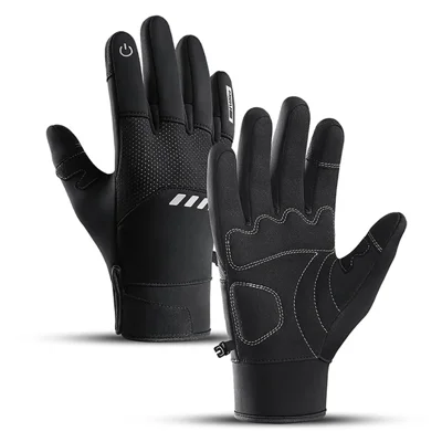 VILICO A0094 1 Paar Wintervoordehanden Fietsen Skiën Touchscreen Volledige Vingerhandschoenen - Zwart / S