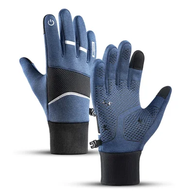 VILICO A0093 1 Pair Winter Sport Gloves Anti-skid Warm Touch Screen Full Finger Gloves - Blue / S