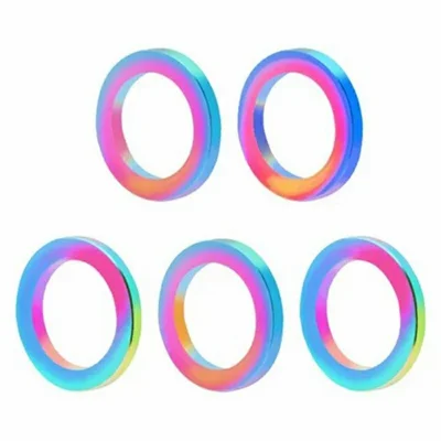 MUQZI 5Pcs M6 Titanium Alloy TC4 Screw Washer 1mm Thickness Mountain Bike Flat Spacer for Handlebar / Crankset - - Colorful