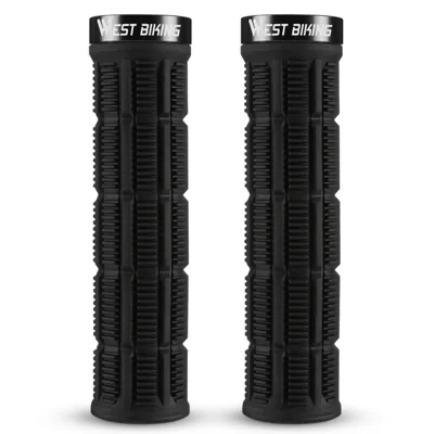 WEST BIKING YP0804089 1 Pair Anti Slip Mountain Bike Handlebar Grips Shock Absorbing Bicycle Grips - Black