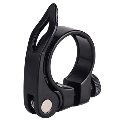 31.8mm Bicycle Seatpost Clamp Quick Release Road Mountain Bike Aluminum Alloy Seat Tube Clip - Black