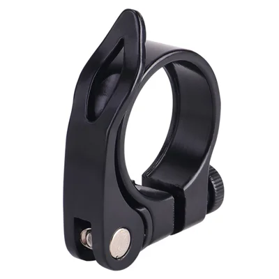 34.9mm Bicycle Seatpost Clamp Quick Release Road Mountain Bike Aluminum Alloy Seat Tube Clip - Black