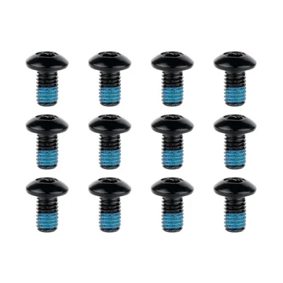 DEEMOUNT 12 STK T25 Skivebremsebolte til Cykel i Rustfrit Stål Farvede Fastsættelsesskruer med Torx-hoved - Sort 12 Stk (T25 Torx-slotte)