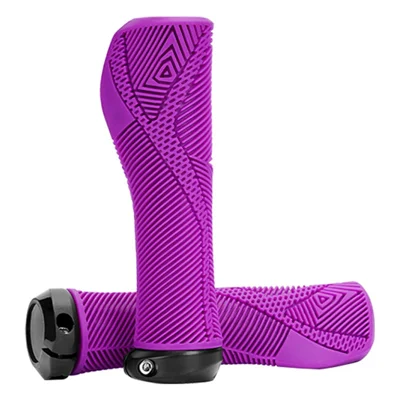 ENLEE E22145 1 Pair Bicycle Handlebar Grips Mountain Folding Bike Anti-Slip Rubber Grips Lockable Shock-Absorbing for Cycling - Purple