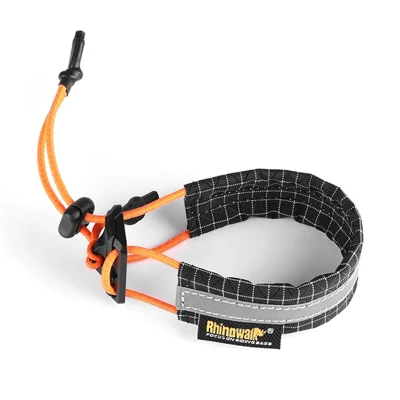RHINOWALK XM10201 1 Par de Abrazaderas Magnéticas para Pantalones con Reflector, Correa para Piernas para Bicicleta Ciclismo, Franja de Seguridad Nocturna - Naranja