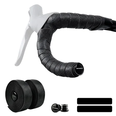 BENGGUO BG-5341 2 Peças 2m Fita de Guidão PU + EVA Anti-derrapante com Amortecimento de Choque para Bicicleta de Estrada - Preto