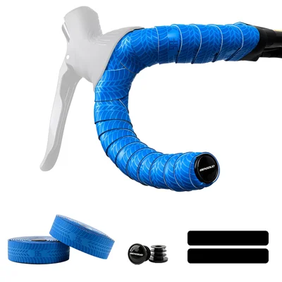 BENGGUO BG-5335 2 Unidades 2 m Fita de Guiador para Bicicleta Fita de Guiador Anti-derrapante Transpirável com Amortecimento de Choque para Ciclismo - Azul