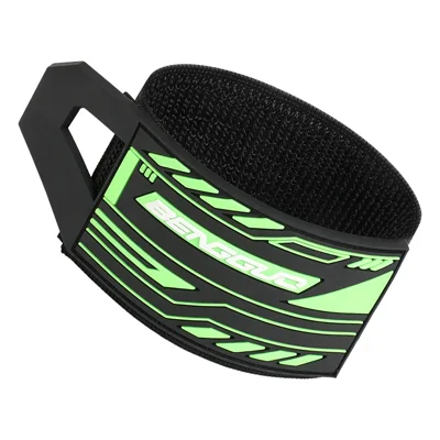 BENGGUO BG-5219 1 Unidade Fita Refletora de Silicone para Perna de Bicicleta com Fecho de Velcro - Verde