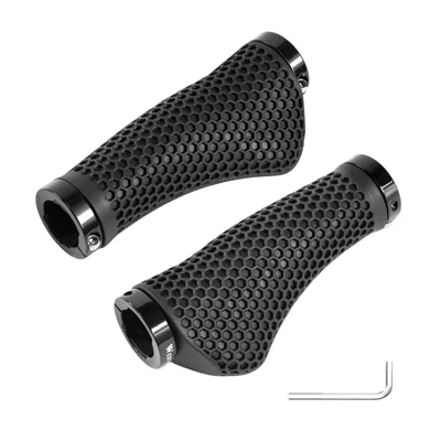 WEST BIKING YP0804106 22.2mm Anti-Slip Lock-On Bicycle Handlebar Grips for Mountain and Road Bikes - Black