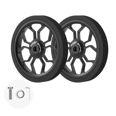 WEST BIKING YP0719518 2Pcs 80mm Aluminum Alloy + Rubber Folding Bike Auxiliary Wheel for Commuting - Black
