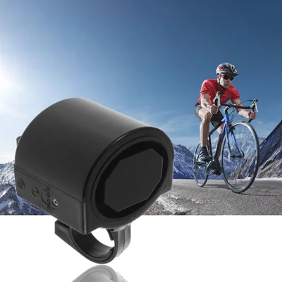 Bocina Electrónica de Bicicleta de 360 Grados Giratoria Mini para Bicicleta de Ciclismo, Montaje en Manillar Ultraestridente - Negro