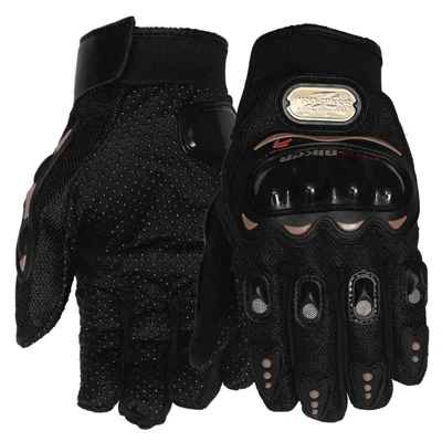 RIDING TRIBE MCS-01C 1 Pair Waterproof Warm Motorcycle Riding Gloves Outdoor Motocross Full Finger Protection Gloves - Black/M