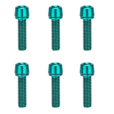 ZTTO GLJM518 6Stück Fahrrad-Lenkstangen-Schraubensatz M5 x 18mm Edelstahl-Fahrradlenkstangen-Schrauben MTB-Lenkstangen-Schrauben - Cyan