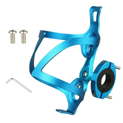 JUNSUNMAY BH001 Suporte de Garrafa de Água de Liga de Alumínio para Bicicleta MTB com Base Giratória - Azul