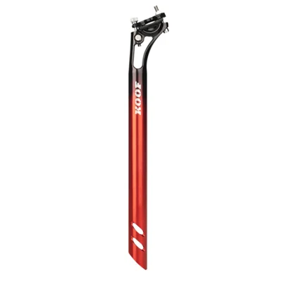 KOOF XT-P007 Ultra-Light Seatpost per Mountain Bike, Bicicletta, Sella in Lega di Alluminio Ammortizzatore per Bici - Nero Rosso / 27.2*400mm