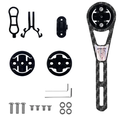 ENLEE Road Bike Carbon Fiber Computer Mount Holder to Connect Lights Action Camera - Long Size