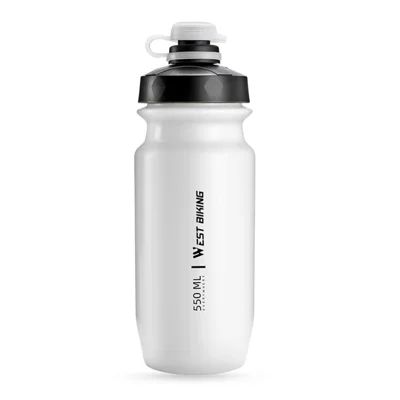 WEST BIKING 550ML Leak Proof Squeeze Kettle Cycling Water Bottle for Road Mountain Bike (BPA Free, No FDA) - White