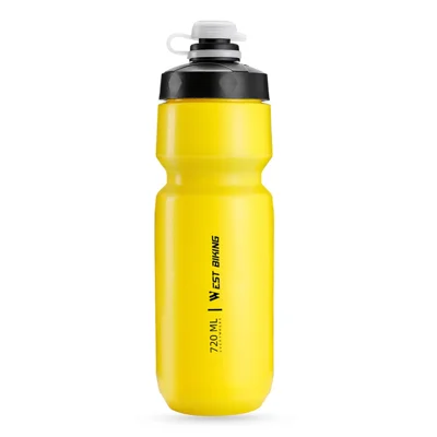 WEST BIKING YP0721055 720ML Cycling Water Bottle for Road Mountain Bike Leak Proof Squeeze Kettle (BPA Free, No FDA) - Yellow