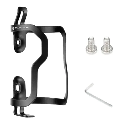 BENGGUO Aluminum Alloy Water Bottle Cage Vacuum Plating 360° Wrap Lightweight Bicycle Cup Holder for Outdoor Cycling - Black