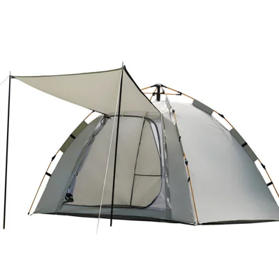 2-Person Pop Up Tent with Canopy, Mosquito Net 3-Second Setup Easy Set Up in 3 Seconds for Camping Trip & Outdoor Travel - Beige