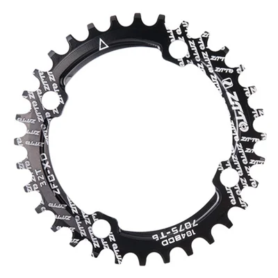 ZTTO 104BCD Positive Negative Teeth Bike Single Chainring Aluminum Alloy Crankset Single Speed Disc - Black 32T