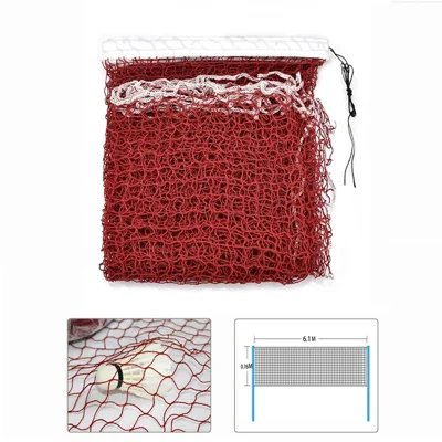 Rede de Badminton Padrão Portátil para Treinamento Esportivo Profissional, 6,1m*76cm - Vinho Tinto