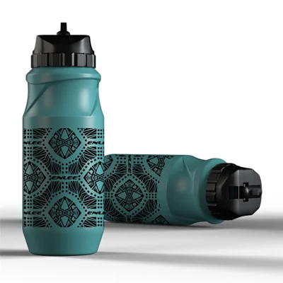 ENLEE Sports Water Bottle 650ML Mountain Bike Water Bottle Cup for Outdoors Camping Cycling Fitness Gym (BPA Free, without FDA Certificate) - Abstract Pattern/Green